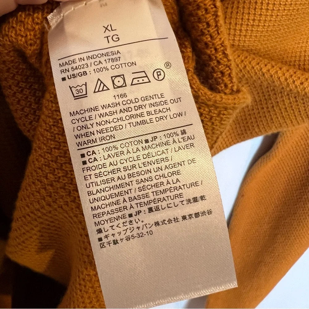 NWT BANANA REPUBLIC Waffle Knit‎ Textured Sweater in Golden Grass. Size XL